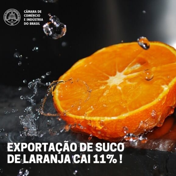 Exportação de suco de laranja cai 11%